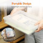 Lifewit 12 Pack Plastic Multi-Purpose Storage Box with Latching Lids, Clear A4, 8.5" x 11" Letter Size Paper Storage, Storage Containers for Board Game, Craft, Document, Magazine, Art Supplies