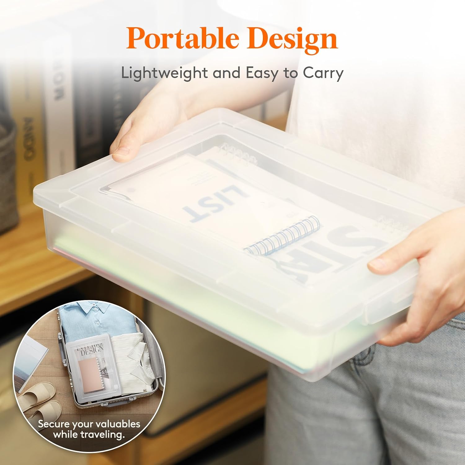 Lifewit 12 Pack Plastic Multi-Purpose Storage Box with Latching Lids, Clear A4, 8.5" x 11" Letter Size Paper Storage, Storage Containers for Board Game, Craft, Document, Magazine, Art Supplies