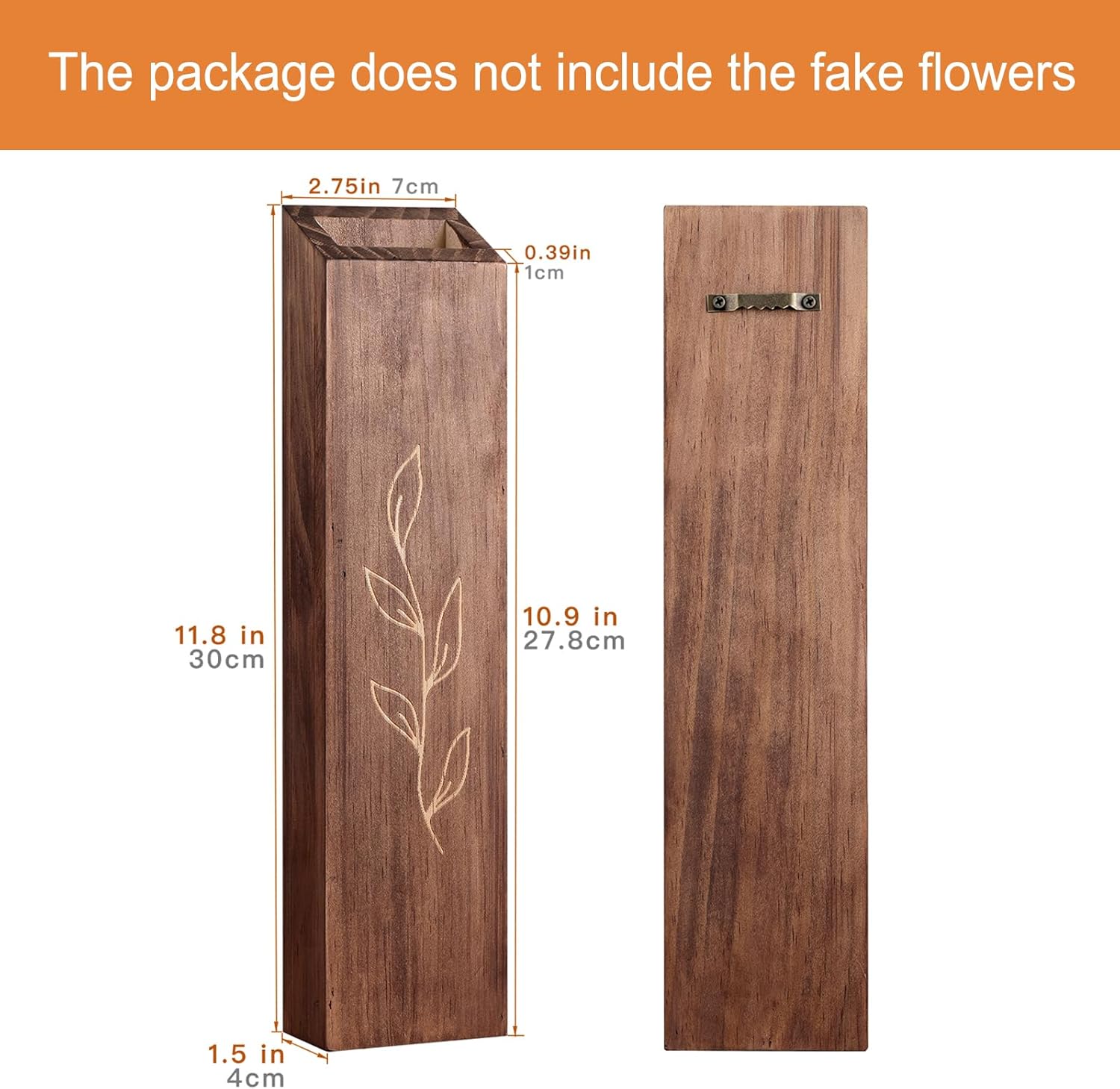 4 Pack Wood Indoor Wall Planter, Modern Boho Wall Decor for Living Room Bedroom, Farmhouse Pocket Vases for Dried Flowers and Faux Greenery Plants - Brown