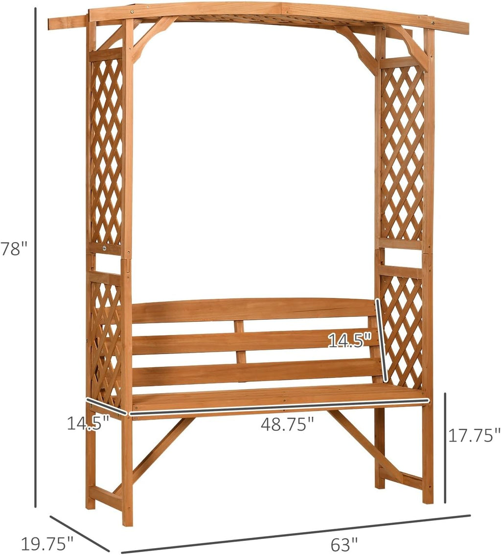 Patio Garden Bench for 2 Person for Vines/Climbing Plant, Brown