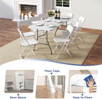 10 Pack White Folding Chairs, Plastic Folding Chairs Outdoor Indoor, 350lb Capacity,Portable Event Chair, Lightweight Folding Chair,for Events Office Wedding Party Rental Picnic Patio
