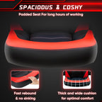 OLIXIS Computer Gaming Desk Chair - Ergonomic Video Game with Comfy Lumbar Support and headrest, PU Leather with Flip-up Arms, Adjustable Height and Swivel Wheels, for Adults, Black and Red