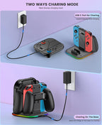 Charging Grip Stand for Switch 2 / Switch [Play While Charging] Charger Station Compatible with Nintendo 2 w Dynamic Light