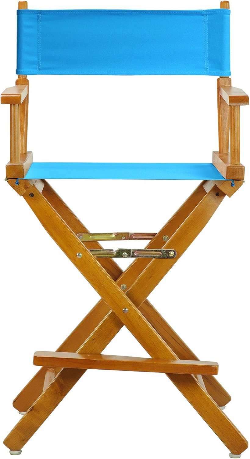 Casual Home 220-05/021-27 Director Chair 24" - Counter Height Honey OakFrame/Turquoise Canvas