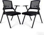 [20 Pack] Folding Office Chairs, Heavy Duty Conference Room Chairs with Mesh Back & Padded Seat, Stackable Training Room Chair for Guest Reception, Classroom, Waiting Room