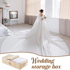 Wedding Dress Box, Preservation Storage Box with 40 Acid-Free Sheets, Sheet Organizers and Storage, Large Wedding Keepsake Trunk
