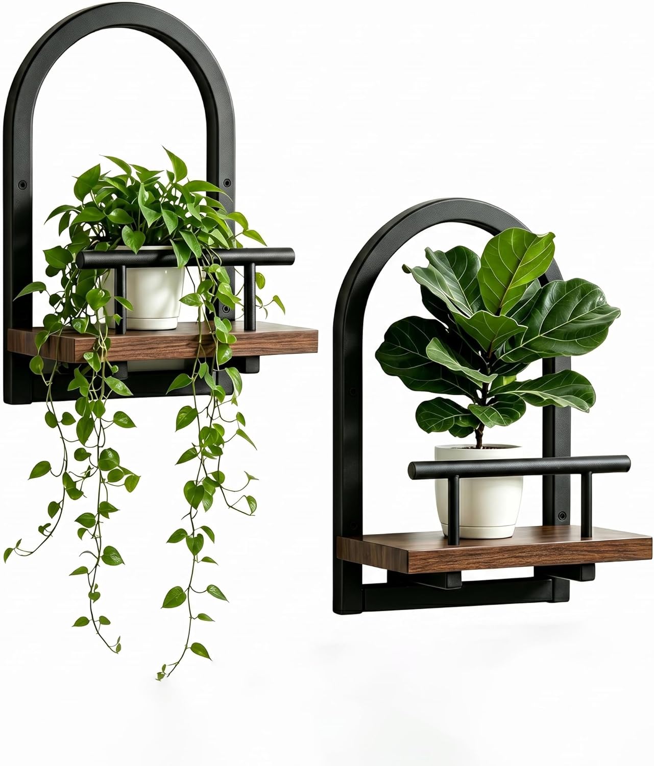 Amaoot Floating Shelves Set for 2, Wall Planters for Indoor Plants, Hanging Shelves Wall Shelf Plant Holder for Living Room Decor, Bathroom, Bedroom, Kitchen, Office