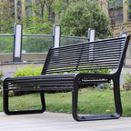 Patio Benches for Outdoors Park Outdoor Bench Square Community Double Backrest Iron Leisure Seat Garden Benches for Outdoors