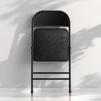 Nazhura 4 Pack Folding Chairs with Padded Vinyl Cushion Chairs with Comfortable Cushion and Durable Steel Frame for Home and Office, for Indoor and Outdoor Events (Black, Vinyl)