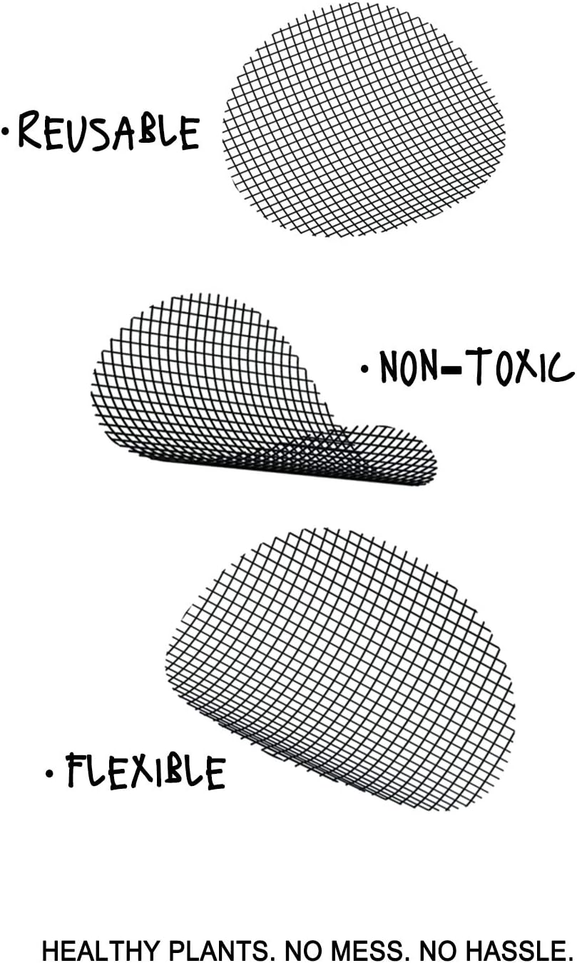 LE TAUCI Plant Pot Hole Mesh Pads, 2-Inch Round Flower Pot Drainage Covers, Prevent Soil Loss, Durable Reusable, Bonsai Bottom Grid Mat, Gardening Essentials, 50-Pack