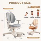 Ergonomic Kids Desk Chair with Adaptive Back Support, Adjustable Footrest, and 90° Flip-Up Armrests — Breathable Study Chair for Ages 3-12, Fits Home Office and Bedroom