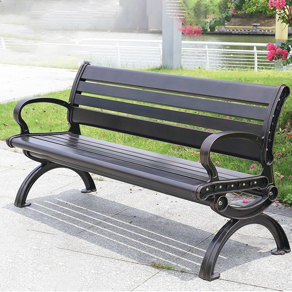 Patio Benches for Outdoors Park Bench Outdoor Leisure Chair Square Area Aluminum Alloy Double Garden Benches for Outdoors