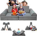Modular Kids Play Couch 8PCS,Convertible Sofa for Toddler and Baby,Kids Couch Building Fort,Multifunctional Foam Sofa for Playroom,Large Size