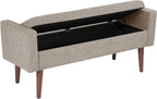 HomePop Fulton 48" Storage Bench - Midtone Gray Fabric