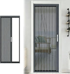 Sliding Door for Entryway Front Door Bedroom Office, Space-Saving Folding Door for Porch Balcony, Room Divider No-Drilling Retractable Door with Lock(95x203cm(37x80in))