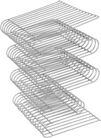 Metal Side Table,Creative Shape Bedside End Table with Magazine Rack,Wire Cube Storage Rack,Multi-Purpose Desktop Shelf for Compact Spaces,Living Bedroom Office Apartment (Silver, 16.92x11.8x11.8″)