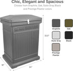 RTS Home Accents ParcelWirx Premium Vertical Storage Cabinet/Lockable Package Delivery Box with Hinged Lid, Graphite