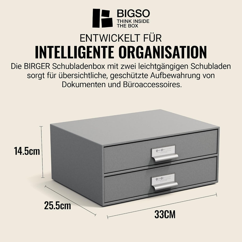 STORE.IT Bigso Box Birger 943154144 Storage Box with Drawers 33 x 25 x 14.5 cm Grey