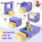 Lischwert Kids Couch, 3-in-1 Modular Kids Play Couch, Child Sofa for Girls Boys, Toddler Sectional Sofa Convertible Foam Toys for Baby Indoor Outdoor