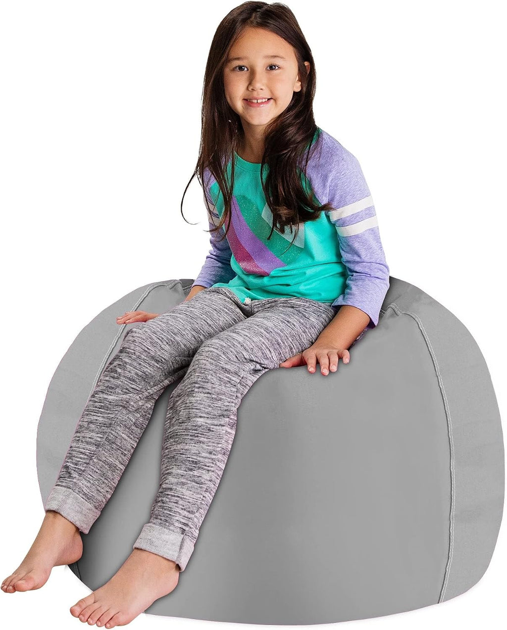 Posh Stuffable Kids Stuffed Animal Storage Bean Bag Chair Cover - Childrens Toy Organizer, X-Large 48" - Canvas Fun Creatures Coloring Fabric