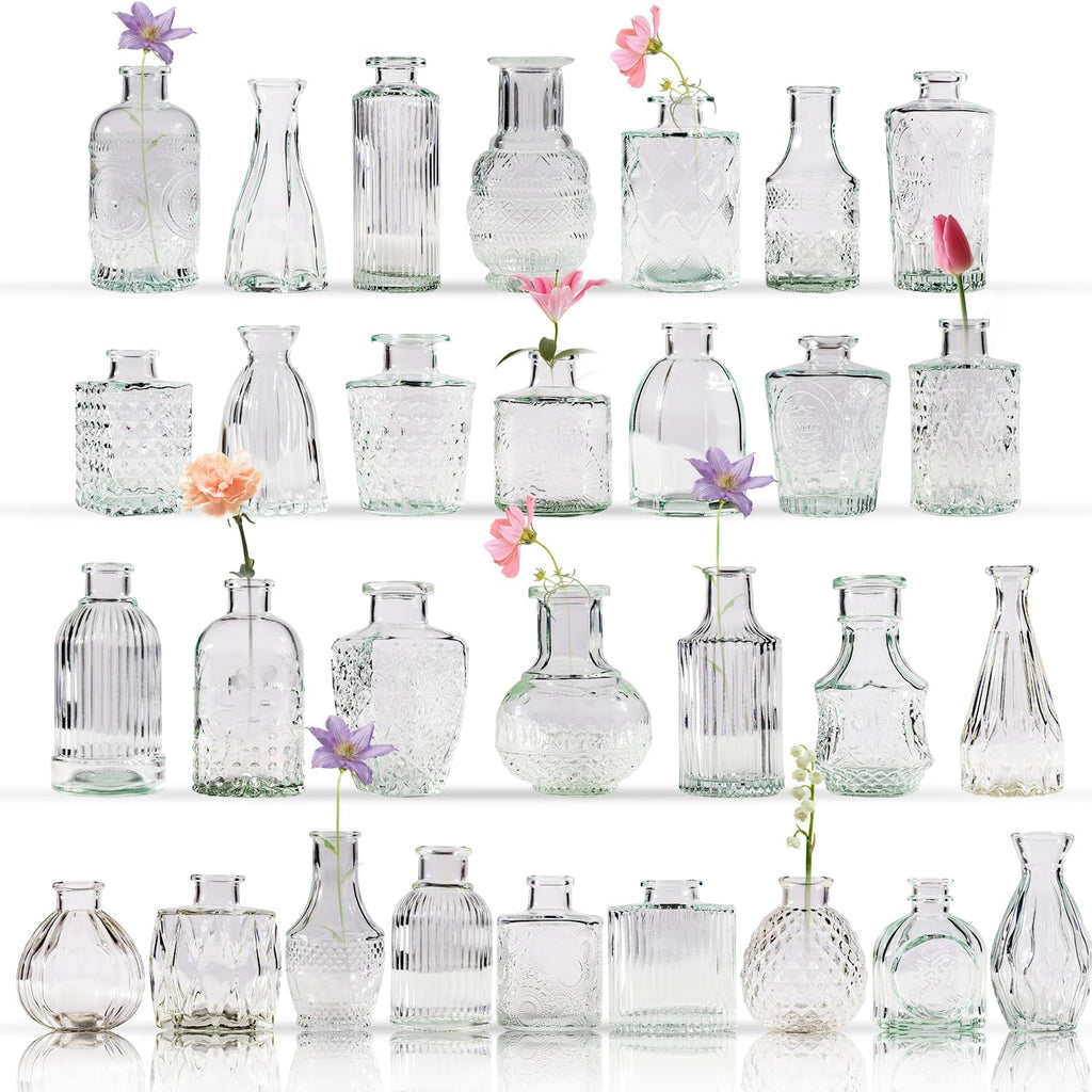 80 Pcs Bud Vase Set, Vases for Centerpieces, Cute Glass Bud Vases in Bulk, Small Vases for Flowers, Clear Vase Set for Wedding Decorations, Home Table Flower Décor