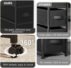 Oppro 3 Drawer Narrow Dresser Side End Table Small Spaces, Slim Nightstand Bedside Sofa Table with Wheels, Space Saving Skinny Thin Couch Desk with Storage Bag for Bedroom Living Room Bathroom,Black