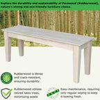 International Concepts Shaker Style Bench, 47-Inch Wide, Solid Parawood, Unfinished