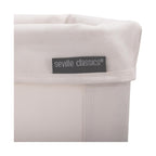 Seville Classics Large Commercial Heavy Duty Rolling Steel Frame Laundry Hamper Canvas Cart Bin, w/Wheels for Hotel, Home, Closet, Bedroom, Natural White, Corner 17.7” D x 24.0” W