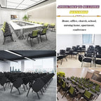Black Folding Office Chair with Writing Pad Comfortable Armchair for Conference Room Staff Training