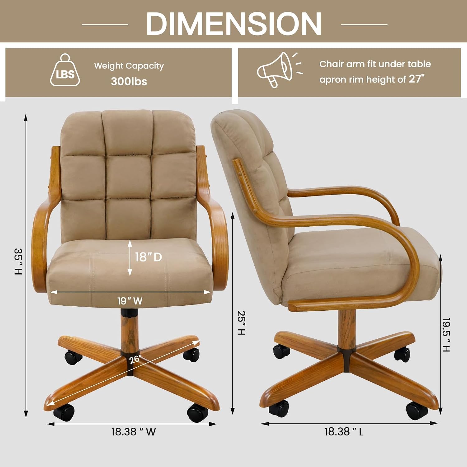 Chromcraft 4-Piece Swivel Tilt Dining Chair Set with Casters – Comfortable Upholstered Seating for Home Kitchens