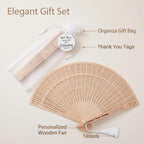 100 Pcs Custom Engraved Hand Fans for Wedding Guests, Personalized Wooden Folding Fans in Bulk, Ideal Favors for Bridal Shower, Baby Shower or Summer Party