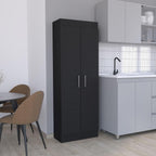 Pantry Cabinet, Space-Efficient 2-Door Design with Multiple Shelves,for Kitchen Home