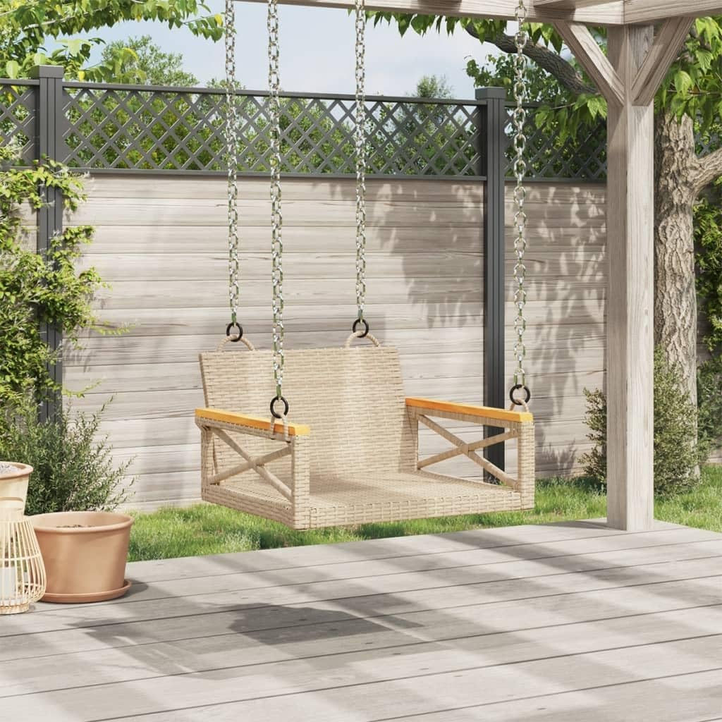 Patio Swing Bench Beige,Modern Outdoor Swing Chair with Style – for Gardens and Patios Patio Furniture