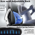 600lbs Big and Tall Office Chair, Heavy Duty Executive Desk Chair for Heavy People, Extra Wide PU Leather Computer Chair with 4" Adjustable Headrest & Air Lumbar Support