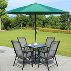 S AFSTAR Patio Chairs Set of 4, Outdoor Folding Dining Chairs with Armrests, Foldable Porch Chairs for Lawn Deck Backyard, Folding Chairs for Adults (Gray)