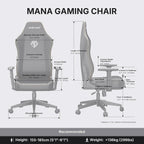 Anda Seat MANA Gaming Chair for Adults - Ergonomic Black Leather Game Chairs with Adjustable Armrest, Comfortable Office Chair with Lumbar Support, Heavy Duty Wide Computer Seat for Home & Work