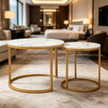 Stylish Round Nesting Coffee Table Combination Space Saving Stackable Design Suitable for Living Room Use Mesa De Centro para Sala Refines Overall Room Appearance