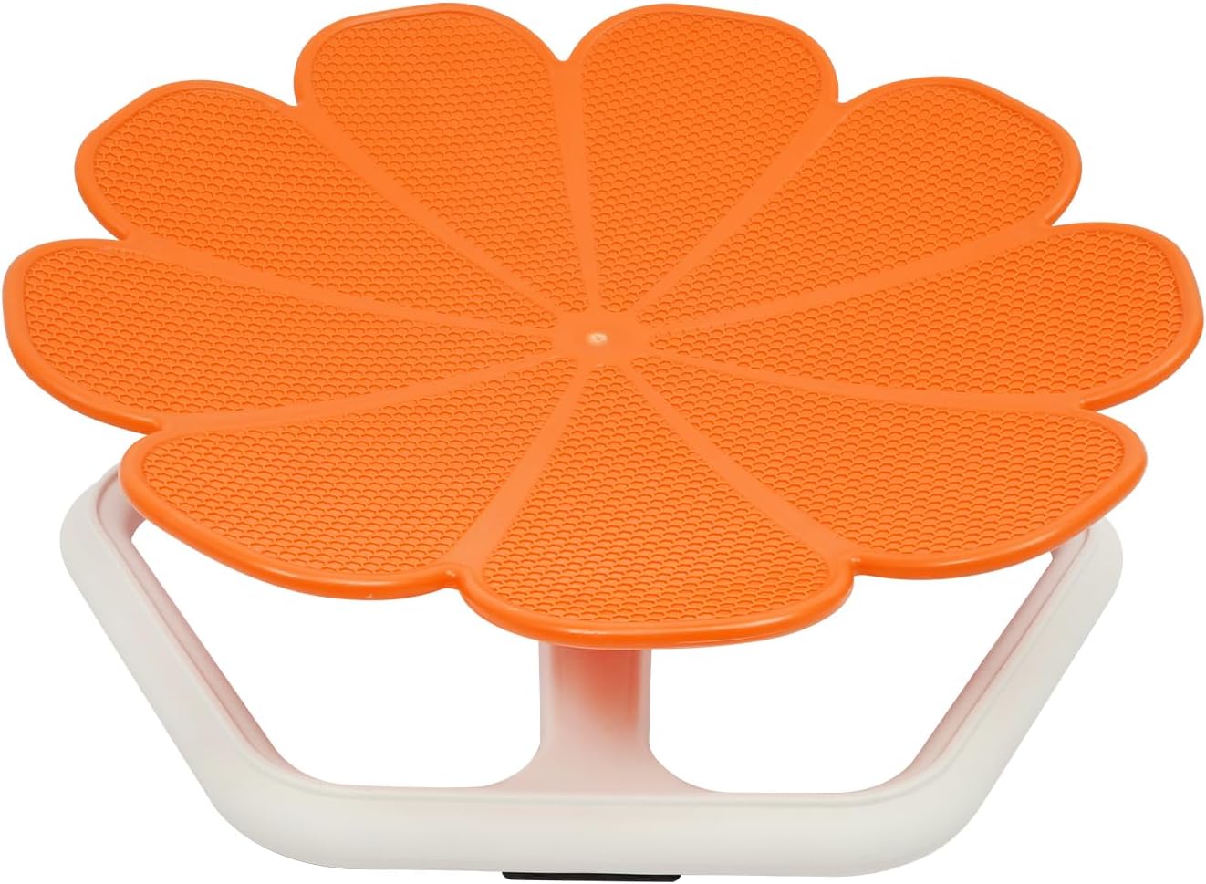 Kids Sensory Swivel Chair, 330 lbs Flower Shape 360° Spinning Seat for Autistic Kids & ADHD Children, Sit and Spin Toy for Balance Coordination, Non-Slip Silicone Base (Orange)