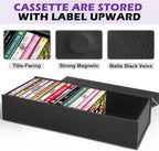 3 Pack Cassette Tape Storage Box, Tape Holder Store 60 Cassette Cases, Media Storage Organizer