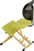 Adjustable Ergonomic Kneeling Chair with Padded Seat and Backrest, Posture Correcting Knee Chair for Office Desk, Comfortable Floor Sitting Alternative (Green)