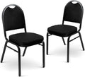 OEF Furnishings OEF9260-BT/2 Commercial-Grade Dome Back Banquet Stack Chair (Black Fabric, Black Powder-Coated Frame, 2-Pack)