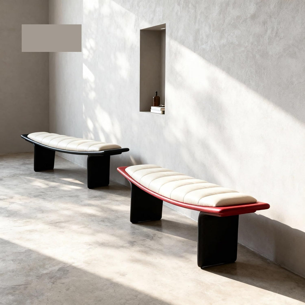 Modern Upholstered Long Bench for Living Room and Home Use Leather for Bedroom and Bed end Entryway(Small)