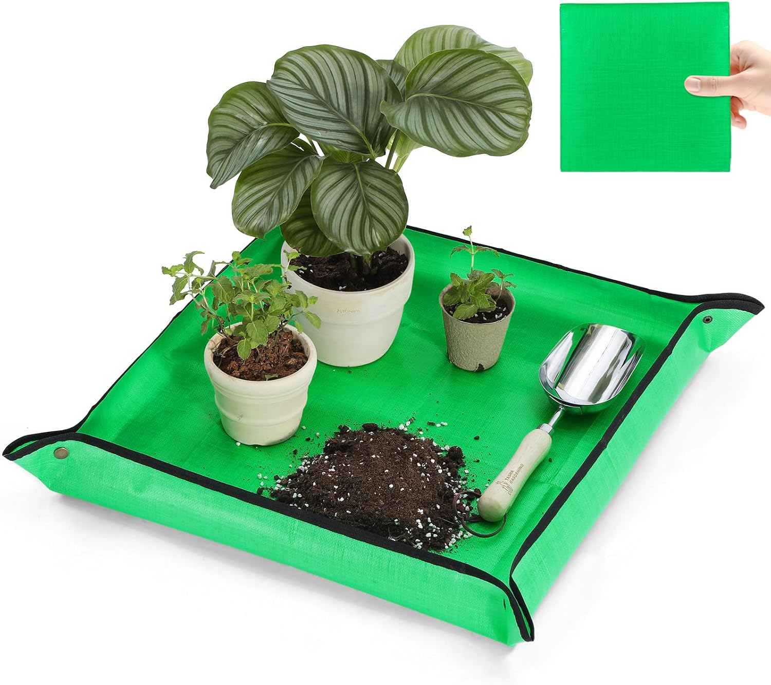26.8"x26.8" Super Thick Repotting Mat for Indoor Plants - Tear-Resistant, Foldable, Double-Sided Waterproof Potting Mat for Mess-Free Indoor Gardening