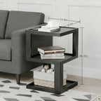 Small Side Table for Living Room, Wood Modern End Table Nightstand for Bedroom, 3-Tier Bedside Night Stand for Home Office Bathroom
