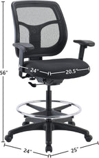 Eurotech Seating Apollo Drafting Stool, Black