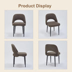 Modern Dining Chairs, Fabric Upholstered Accent Kitchen Chairs with Comfy Padded Seat & Sturdy Metal Legs, Side Farmhouse Chairs for Dining Room, Living Room, Restaurant (Mossy Taupe, Set of 6)