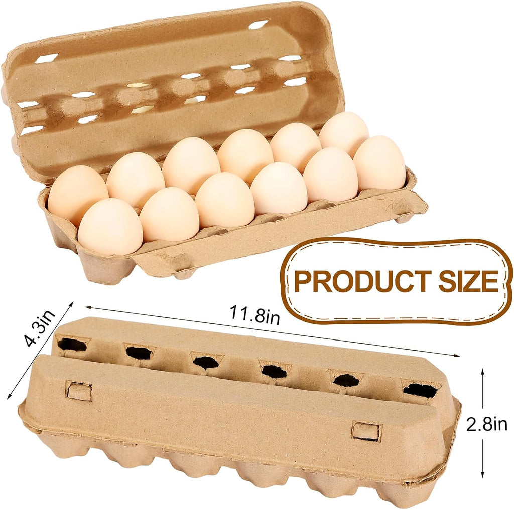 25-Pack Empty Egg Cartons 12 Count,Natural Paper Pulp Egg Cartons Bulk for Fresh Eggs Storage,Reusable Cardboard Eggs Holder for Farm, Kitchen, Organizing & Transport