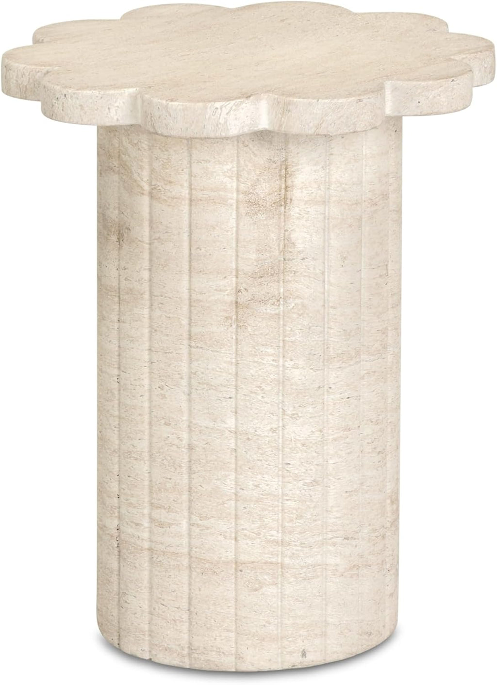 Tov Furniture Blossom Faux Travertine Indoor/Outdoor Concrete Side Table