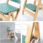 Solid Wood Folding Bar Stool Height Foldable Stool Tall Stool 3 Step Multifunction Indoor Ladder Stool Portable Foldable Stool Step Stool For Household Kitchen Bathroom Storage Shelf(Wood color)