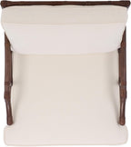 SAFAVIEH Furniture - Kazumi Accent Chair - Coastal Design White Cushion & Chocolate Brown Rattan - Fully Assembled - Ideal for Living Room, Bedroom, Dining Space, 19.7" Seat Height (ACH6508C)